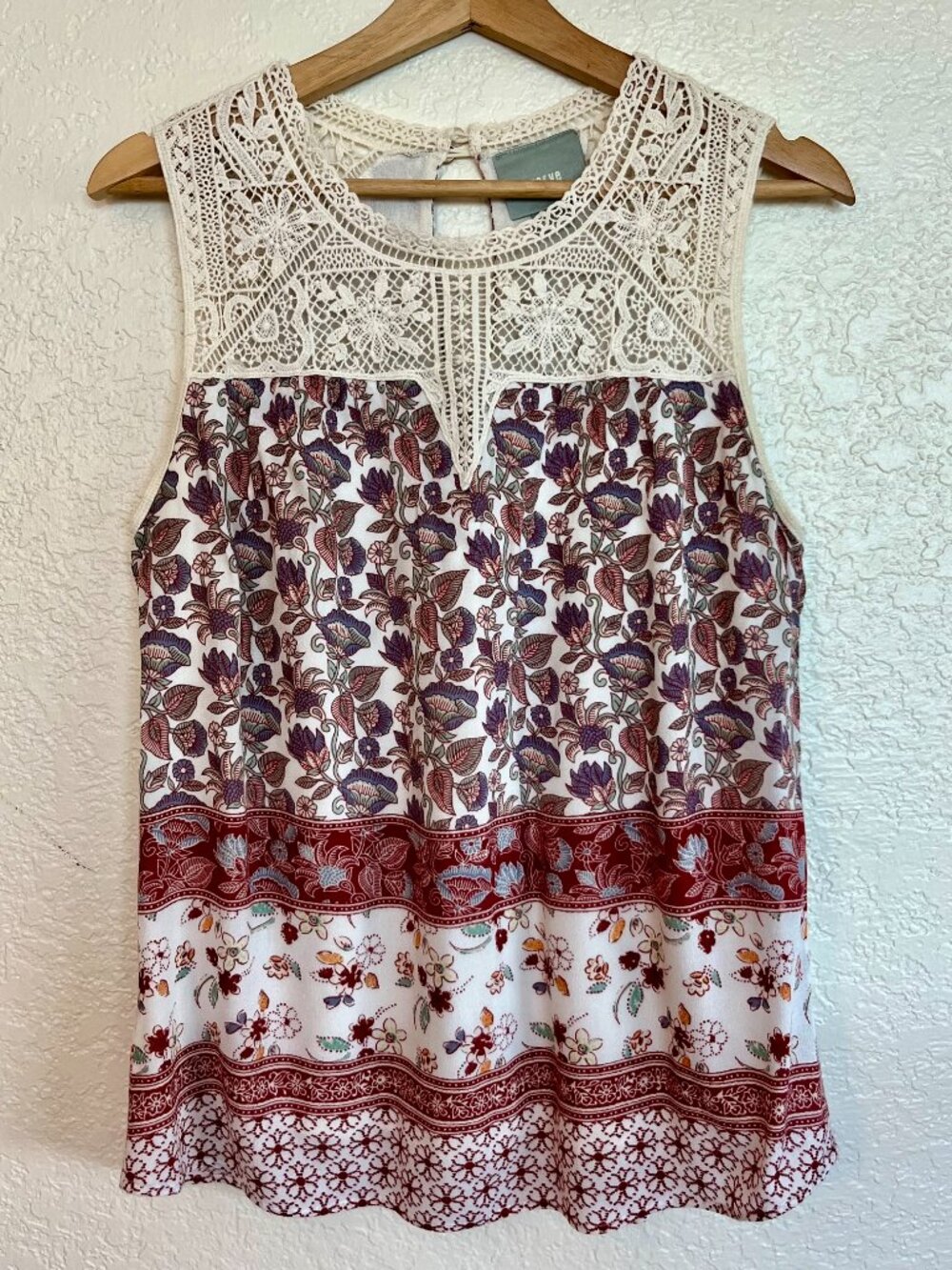 Anthro Maeve Sleeveless Laced Eleanor Blouse, Size M